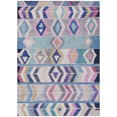 Machine Washable Indoor/Outdoor Chantille ACN2721 Blue 9' x 12' Rug