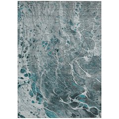 Machine Washable Indoor/Outdoor Chantille ACN2730 Teal 9' x 12' Rug