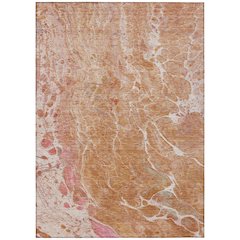 Machine Washable Indoor/Outdoor Chantille ACN2731 Orange 9' x 12' Rug