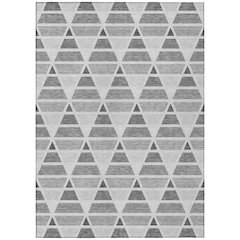 Machine Washable Indoor/Outdoor Chantille ACN2734 Gray 9' x 12' Rug