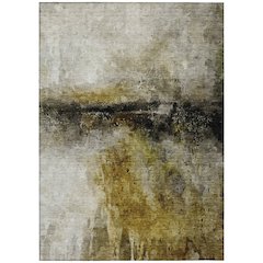 Machine Washable Indoor/Outdoor Chantille ACN2739 Gold 9' x 12' Rug