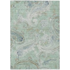 Machine Washable Indoor/Outdoor Chantille ACN2748 Teal 9' x 12' Rug