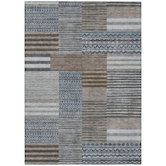Machine Washable Indoor/Outdoor Chantille ACN2749 Brown 9' x 12' Rug