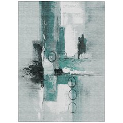 Machine Washable Indoor/Outdoor Chantille ACN2751 Teal 9' x 12' Rug