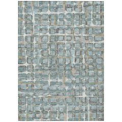 Machine Washable Indoor/Outdoor Chantille ACN2762 Teal 9' x 12' Rug