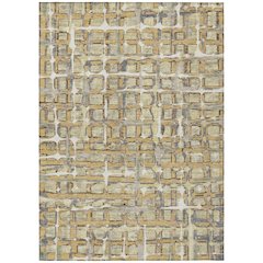 Machine Washable Indoor/Outdoor Chantille ACN2762 Gold 9' x 12' Rug