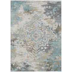 Machine Washable Indoor/Outdoor Chantille ACN2765 Teal 9' x 12' Rug