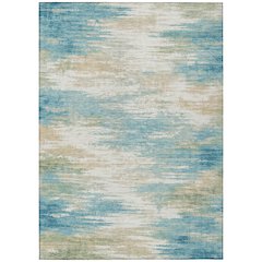 Machine Washable Indoor/Outdoor Chantille ACN2766 Teal 9' x 12' Rug