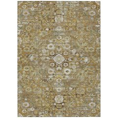 Machine Washable Indoor/Outdoor Chantille ACN2782 Gold 9' x 12' Rug
