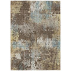 Machine Washable Indoor/Outdoor Chantille ACN2790 Brown 9' x 12' Rug
