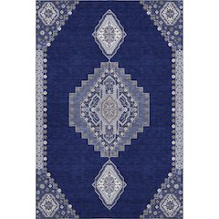 Premium Machine Washable Mayfield AMF1014 Navy 8' x 10' Rug