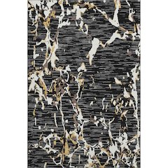 Premium Machine Washable Mayfield AMF1046 Black 8' x 10' Rug