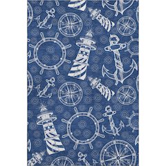 Premium Machine Washable Mayfield  Navy 8' x 10' Rug