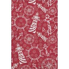 Premium Machine Washable Mayfield  Red 8' x 10' Rug
