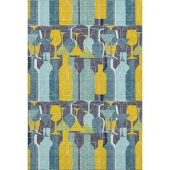 Premium Machine Washable Mayfield  Blue 8' x 10' Rug