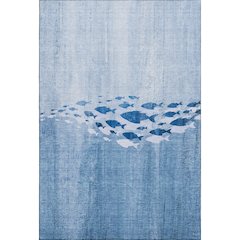 Premium Machine Washable Mayfield  Blue 8' x 10' Rug