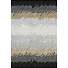 Premium Machine Washable Mayfield AMF736 Black 8' x 10' Rug
