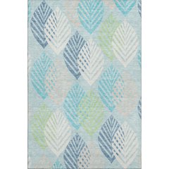 Premium Machine Washable Mayfield AMF744 Teal 8' x 10' Rug