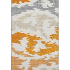 Premium Machine Washable Mayfield AMF746 Orange 8' x 10' Rug