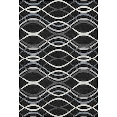 Premium Machine Washable Mayfield AMF757 Black 8' x 10' Rug