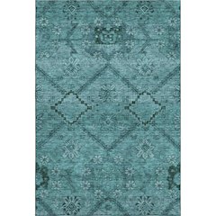 Premium Machine Washable Mayfield AMF842 Teal 8' x 10' Rug