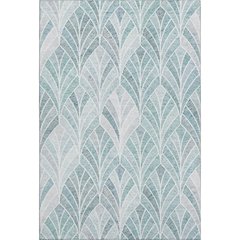 Premium Machine Washable Mayfield AMF851 Aqua 8' x 10' Rug