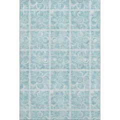 Premium Machine Washable Mayfield AMF854 Turquoise 8' x 10' Rug