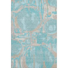 Premium Machine Washable Mayfield AMF855 Teal 8' x 10' Rug