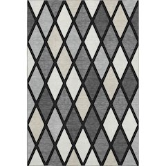 Premium Machine Washable Mayfield AMF887 Black 8' x 10' Rug
