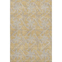 Premium Machine Washable Mayfield AMF947 Gold 8' x 10' Rug