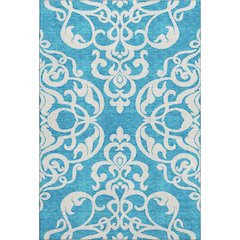 Premium Machine Washable Mayfield AMF973 Turquoise 8' x 10' Rug