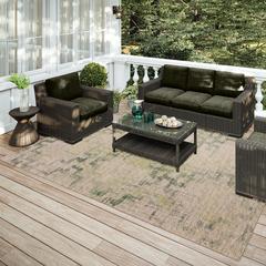 Yuma Green Transitional Trellis 5' x 7'6" Area Rug Green AYU45