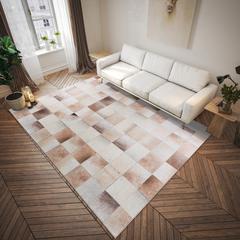 Laredo Taupe Animal Patchwork 5' x 7'6" Area Rug Taupe ALR40