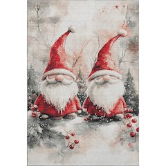 Luxury Washable Indoor/Outdoor Merry & Bright Ivory 8' x 10' Rug