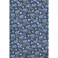 Luxury Washable Indoor/Outdoor Merry & Bright Navy 8' x 10' Rug