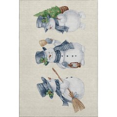Luxury Washable Indoor/Outdoor Merry & Bright Ivory 8' x 10' Rug