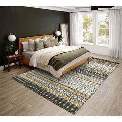 Bravado Grey Transitional Ikat 5' x 7'6" Area Rug Grey ABV31