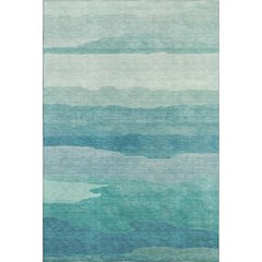 Machine Washable Indoor/Outdoor Pacifica Turquoise 8' x 10' Rug