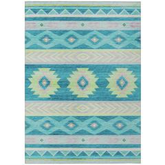 Indoor/Outdoor Sonora ASO33 Peacock Washable 8' x 10' Rug