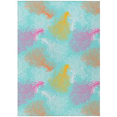 Indoor/Outdoor Seabreeze SZ3 Teal Washable 5' x 7'6" Rug