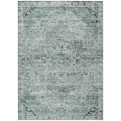 Machine Washable Indoor/Outdoor Chantille Teal 9' x 12' Rug