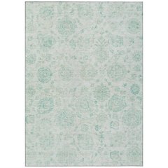 Machine Washable Indoor/Outdoor Chantille Turquoise 9' x 12' Rug