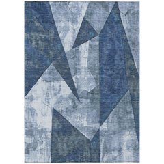 Machine Washable Indoor/Outdoor Chantille Navy 9' x 12' Rug