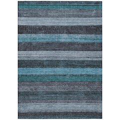 Machine Washable Indoor/Outdoor Chantille Teal 9' x 12' Rug
