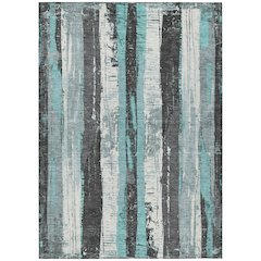 Machine Washable Indoor/Outdoor Chantille Teal 9' x 12' Rug