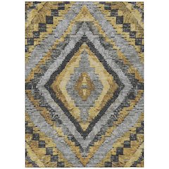 Machine Washable Indoor/Outdoor Chantille Gold 9' x 12' Rug