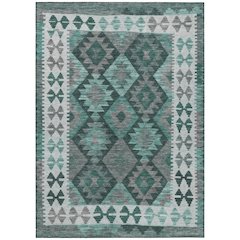 Machine Washable Indoor/Outdoor Chantille Seafoam 9' x 12' Rug