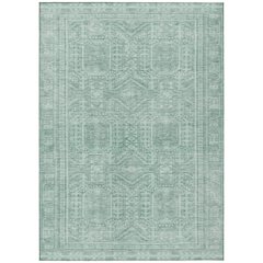 Machine Washable Indoor/Outdoor Chantille Teal 9' x 12' Rug