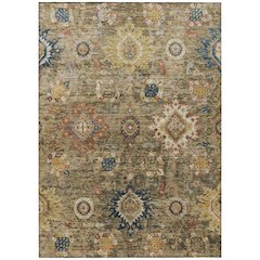Machine Washable Indoor/Outdoor Chantille Brown 9' x 12' Rug