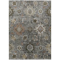 Machine Washable Indoor/Outdoor Chantille Pewter 9' x 12' Rug